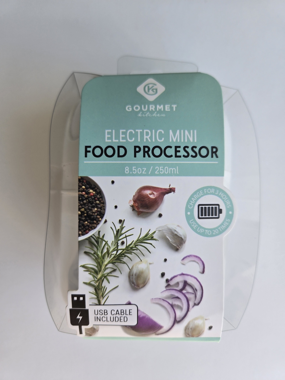 Gourmet Kitchen Electric Mini Food Processor - Cordless & Rechargeable!
